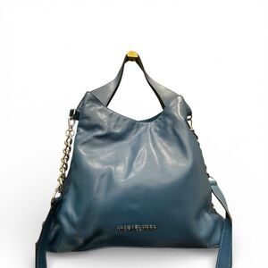 Michael Kors Navy Shoulder Bag with Gold Accents